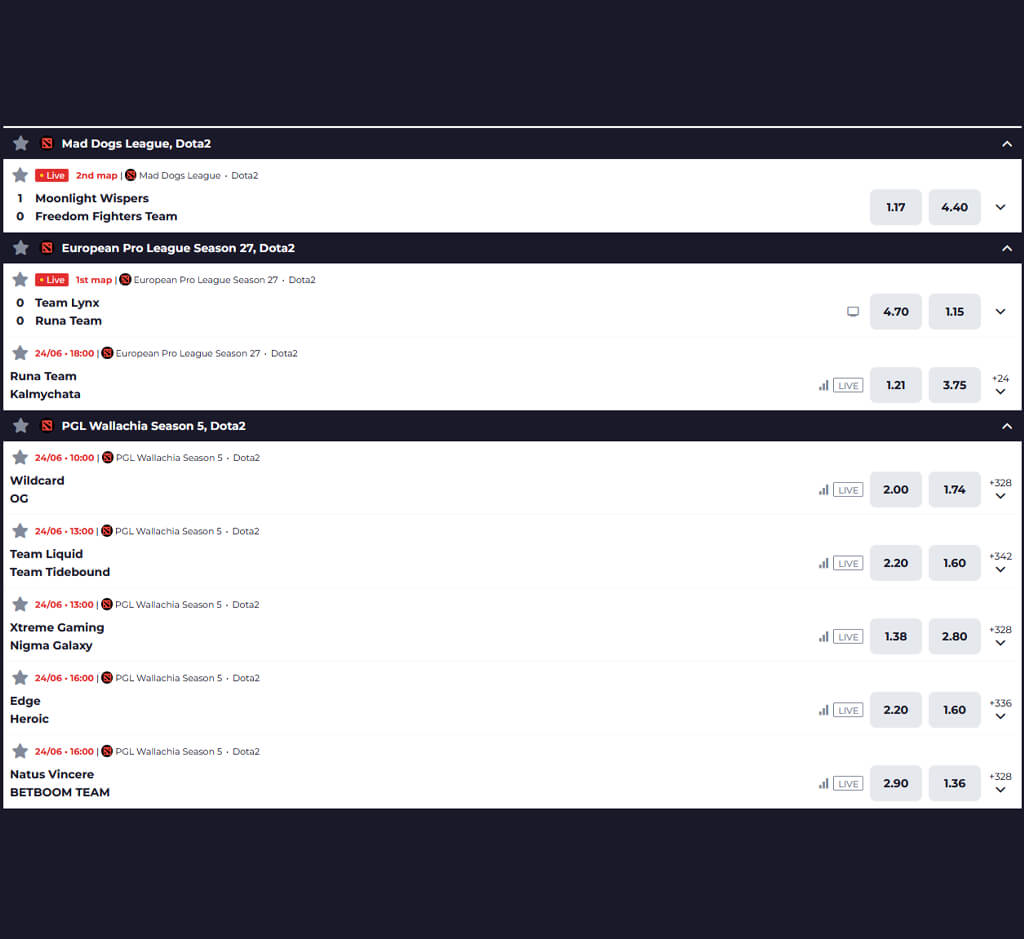 Sport virtuali di Powbet per PC Sport virtuali di Powbet per PC