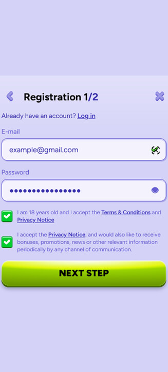 Processo di registrazione di Spinbara su smartphone Processo di registrazione di Spinbara su smartphone